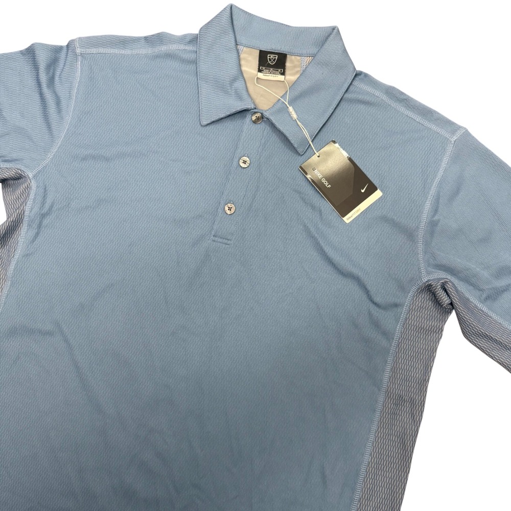 Nike Golf Polo Shirt Mens Size M Blue Fit Dry Short Sleeve 128903-455 NWT